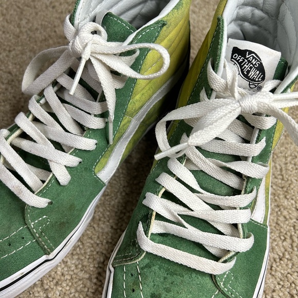 Vans High Tops Two Toned Green Sneakers Lace Up - Picture 8 of 11